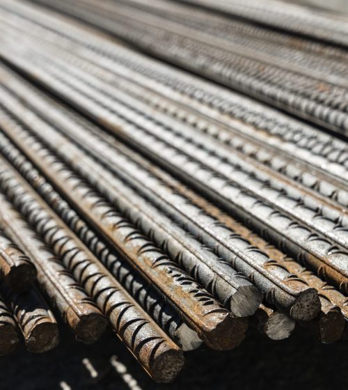 Close up of iron rods used for construction